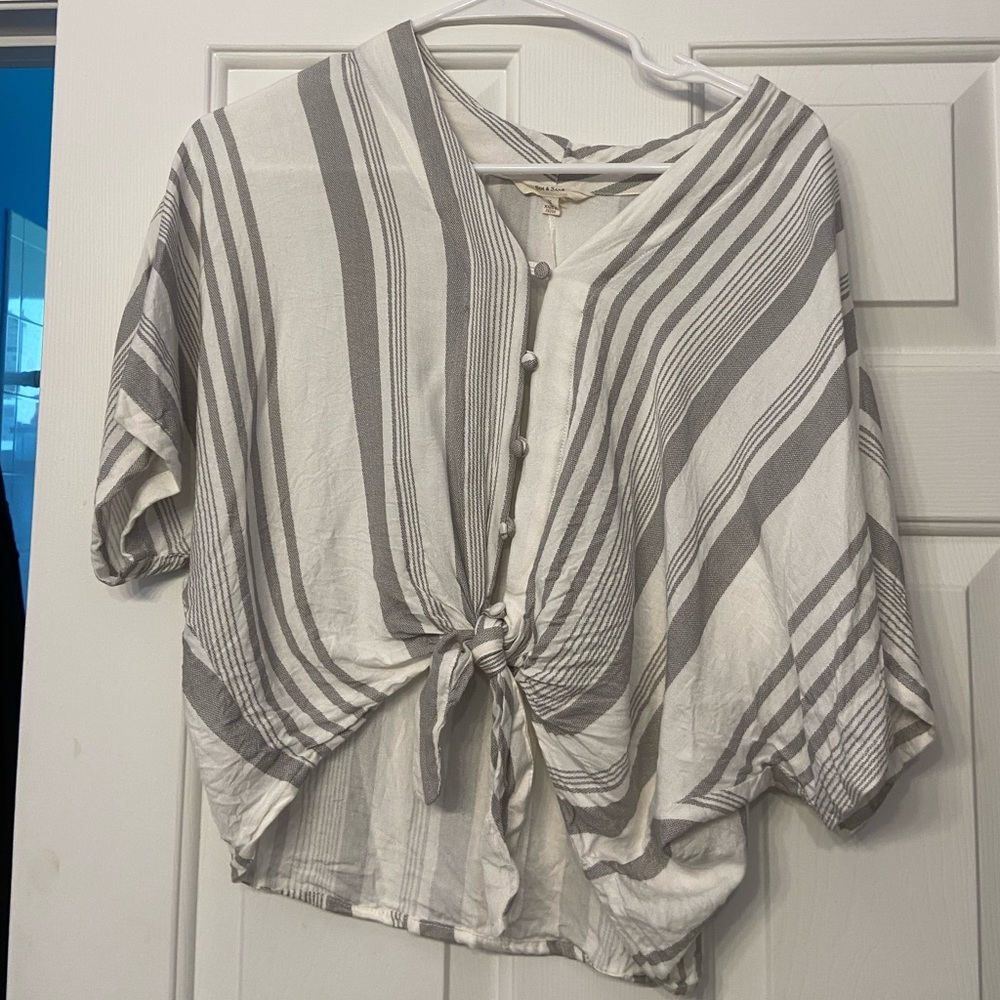 Striped button down flowy top